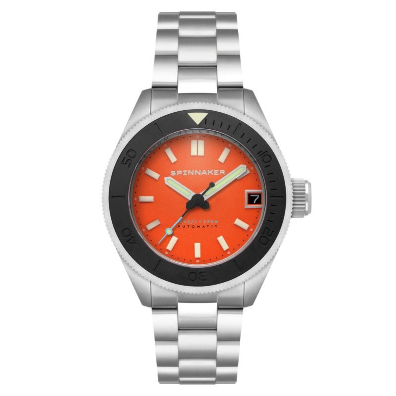 Spinnaker Watch - Piccard Automatic - SP-5098-99 - Tangerine Orange