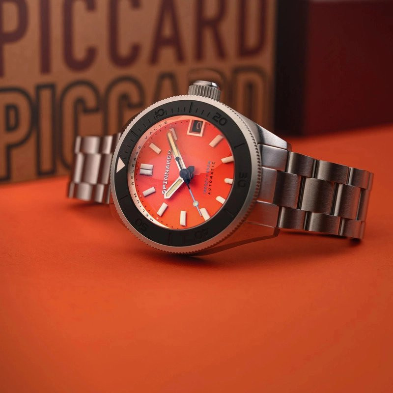 Spinnaker Watch - Piccard Automatic - SP-5098-99 - Tangerine Orange
