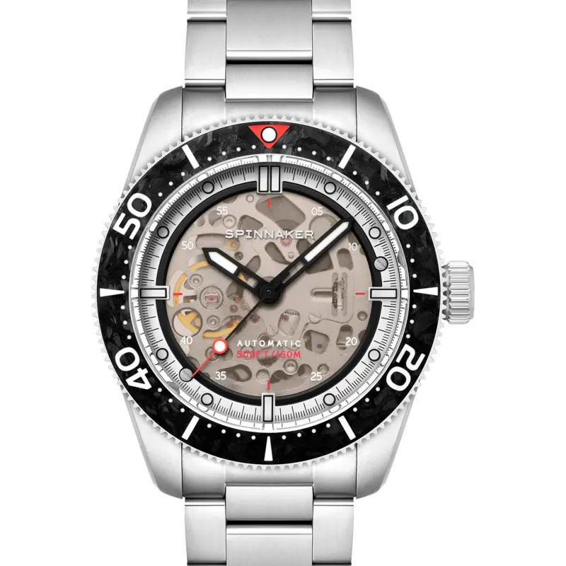 Montre SPINNAKER - CROFT 42 SKELETON AUTOMATIC - SP-5134-11 - CARBON BLACK