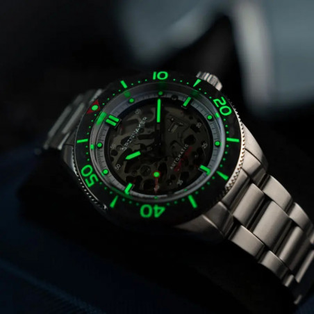 Montre SPINNAKER - CROFT 42 SKELETON AUTOMATIC - SP-5134-11 - CARBON BLACK