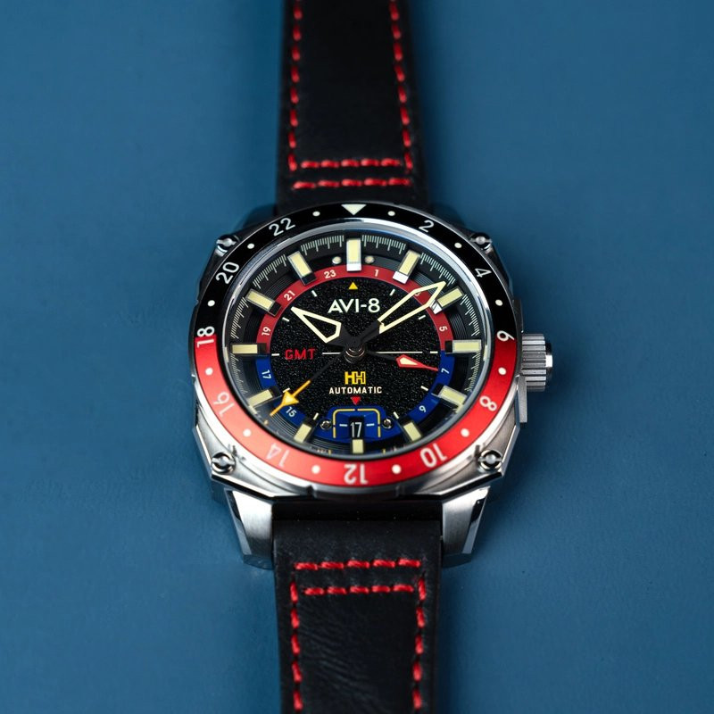 Montre AVI-8 - HAWKER HUNTER ATLAS GMT AUTOMATIC - DEVIL BLACK - AV-4122-01