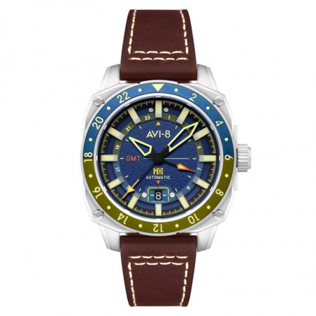 Montre AVI-8 - HAWKER HUNTER ATLAS GMT AUTOMATIC - EARTH BLUE  - AV-4122-02