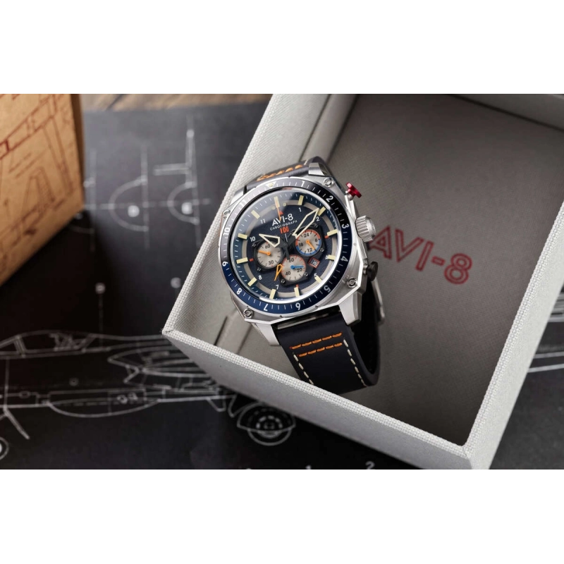 AVI-8 Watch – Hawker Hunter Dual Time Chrono – AV-4100-02