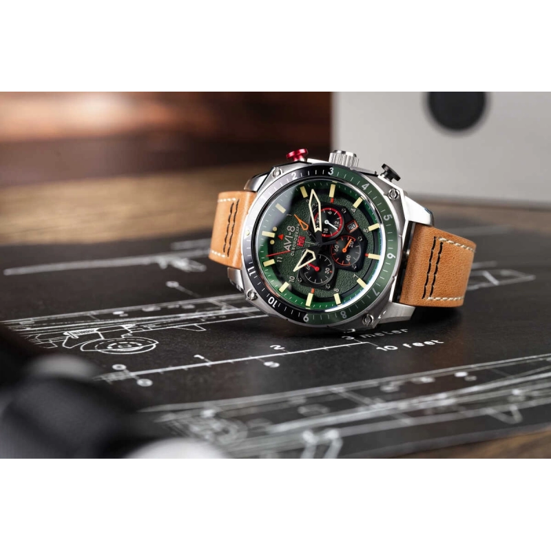 AVI-8 Watch – Hawker Hunter Dual Time Chrono – AV-4100-01