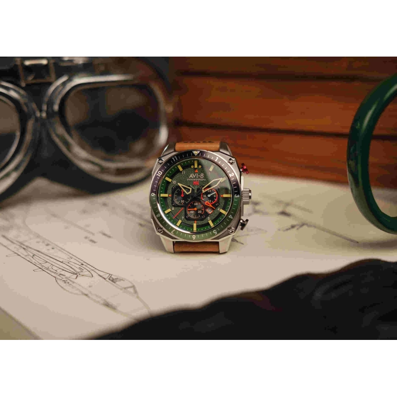 AVI-8 Watch – Hawker Hunter Dual Time Chrono – AV-4100-01
