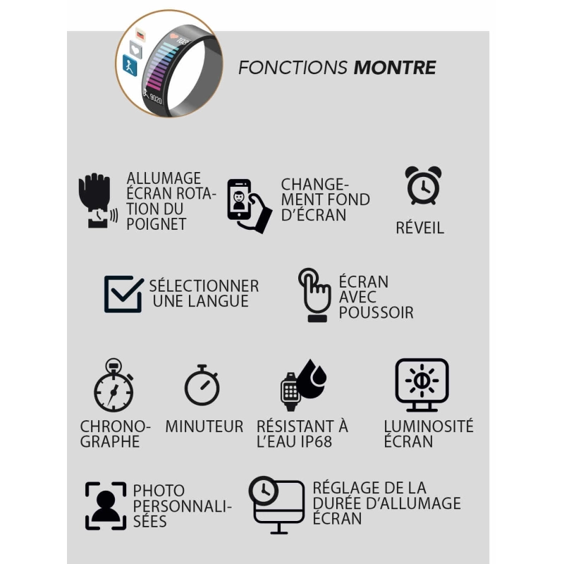 Montre Connectée SMARTY mixte - SW033A