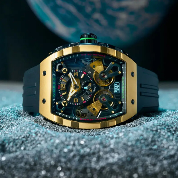 Montre NUBEO – MAGELLAN DOUBLE BARREL AUTOMATIC – NB-6100-05 – BLACK GOLD