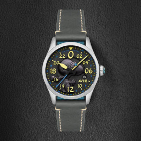 Avi-8 Watch -  Spitfire Peanuts Snoopy Flying Ace 24 Hour Automatic Limited Edition - AV-4150-01 - Charcoal Grey