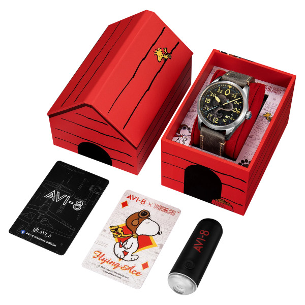 Montre Avi-8 -  Spitfire Peanuts Snoopy Flying Ace 24 Hour Automatic Limited Edition - AV-4150-01 - Charcoal Grey