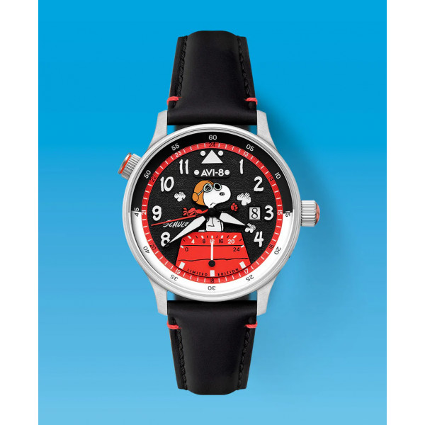 Avi-8 Watch - Hawker Hurricane Mckellar Dual Time Peanuts Snoopy Flying Ace Limited Edition - AV-4151-01 - Phamtom Flyer