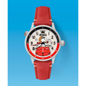 Avi-8 Watch - Hawker Hurricane Mckellar Dual Time Peanuts Snoopy Flying Ace Limited Edition - AV-4151-03 - Ruby Ace