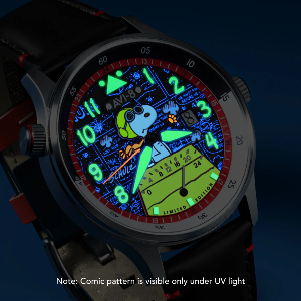 Montre Avi-8 - Hawker Hurricane Mckellar Dual Time Peanuts Snoopy Flying Ace Limited Edition - AV-4151-01 - Phamtom Flyer