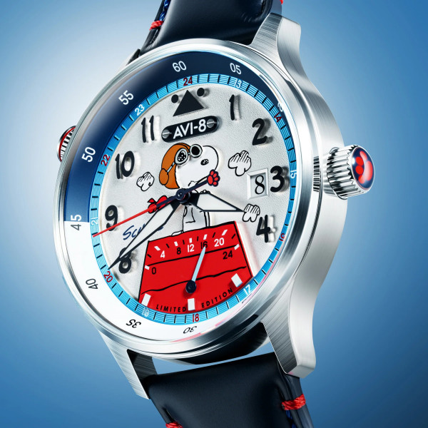 Montre Avi-8 - Hawker Hurricane Mckellar Dual Time Peanuts Snoopy Flying Ace Limited Edition - AV-4151-02 - Aero Blue