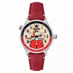 Avi-8 Watch - Hawker Hurricane Mckellar Dual Time Peanuts Snoopy Flying Ace Limited Edition - AV-4151-03 - Ruby Ace