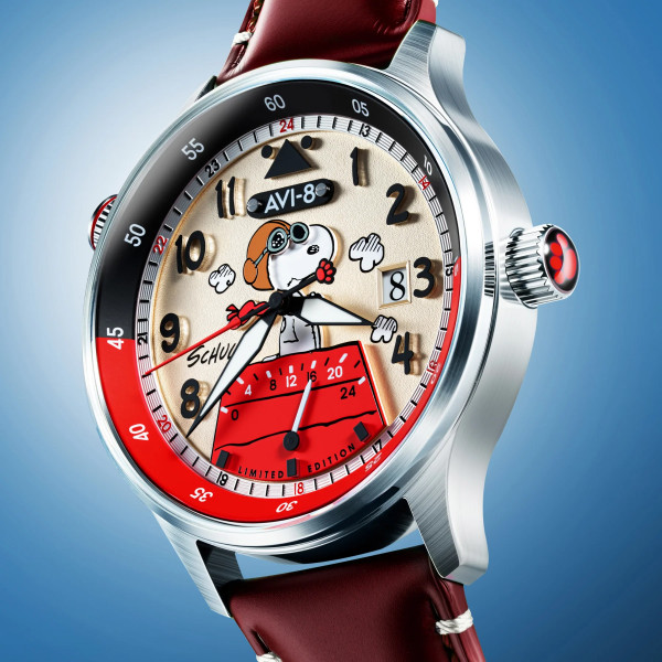 Montre Avi-8 - Hawker Hurricane Mckellar Dual Time Peanuts Snoopy Flying Ace Limited Edition - AV-4151-03 - Ruby Ace