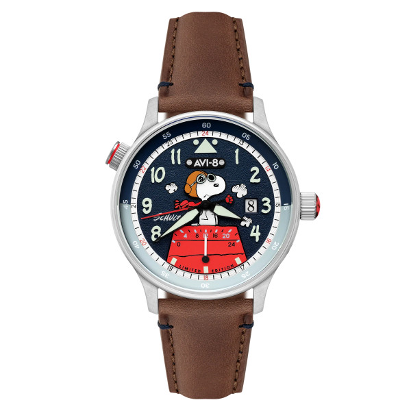 Montre Avi-8 - Hawker Hurricane Mckellar Dual Time Peanuts Snoopy Flying Ace Limited Edition - AV-4151-04 - Azure Aviator