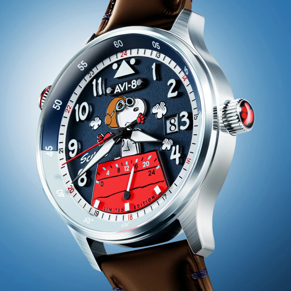 Avi-8 Watch - Hawker Hurricane Mckellar Dual Time Peanuts Snoopy Flying Ace Limited Edition - AV-4151-04 - Azure Aviator