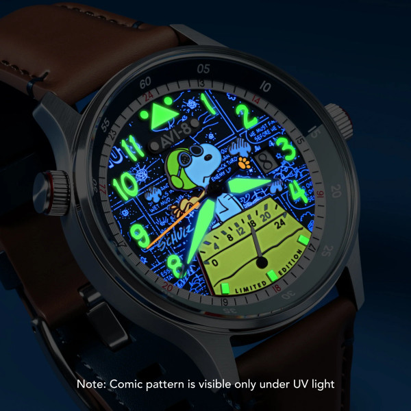 Montre Avi-8 - Hawker Hurricane Mckellar Dual Time Peanuts Snoopy Flying Ace Limited Edition - AV-4151-04 - Azure Aviator