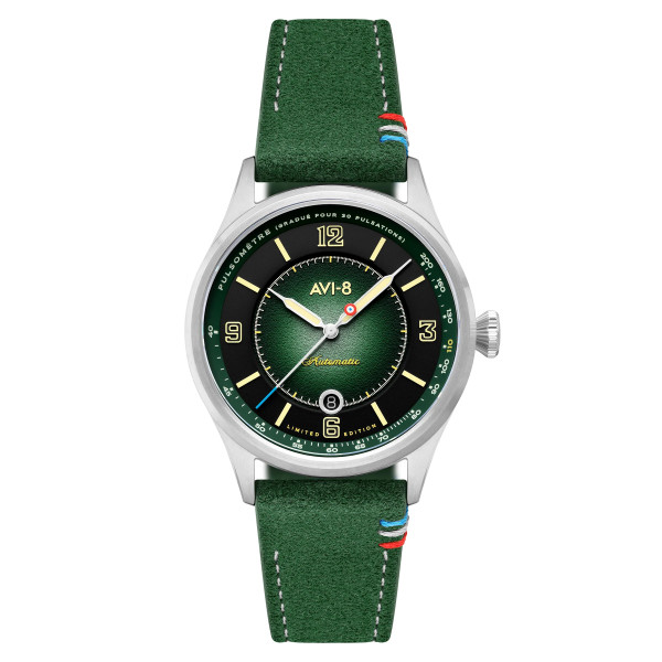 Montre Avi-8 - Flyboy Lafayette Automatic 110th Anniversary Limited Edition - AV-4153-01 - Mossy Hue