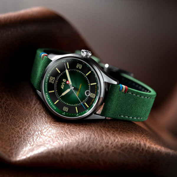 Montre Avi-8 - Flyboy Lafayette Automatic 110th Anniversary Limited Edition - AV-4153-01 - Mossy Hue