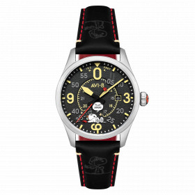 Avi-8 Watch - Spitfire Smith Automatic Snoopy Peanuts Flying Ace Pilot Error Limited Edition - AV-4152-01 - Midnight Maneuver