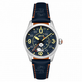 Montre Avi-8 - Spitfire Smith Automatic Snoopy Peanuts Flying Ace Pilot Error Limited Edition - AV-4152-02 - Blue Blunder