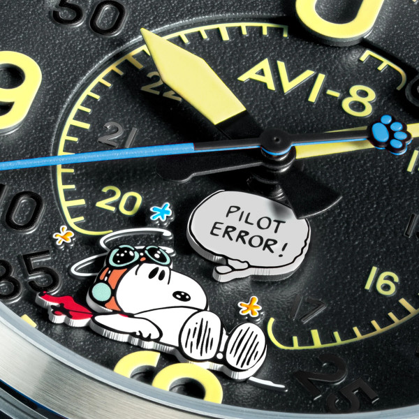 Montre Avi-8 - Spitfire Smith Automatic Snoopy Peanuts Flying Ace Pilot Error Limited Edition - AV-4152-03 - Cloudy Confusion