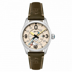 Montre Avi-8 - Spitfire Smith Automatic Snoopy Peanuts Flying Ace Pilot Error Limited Edition - AV-4152-04 - Deserted Decision