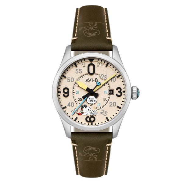 Montre Avi-8 - Spitfire Smith Automatic Snoopy Peanuts Flying Ace Pilot Error Limited Edition - AV-4152-04 - Deserted Decision