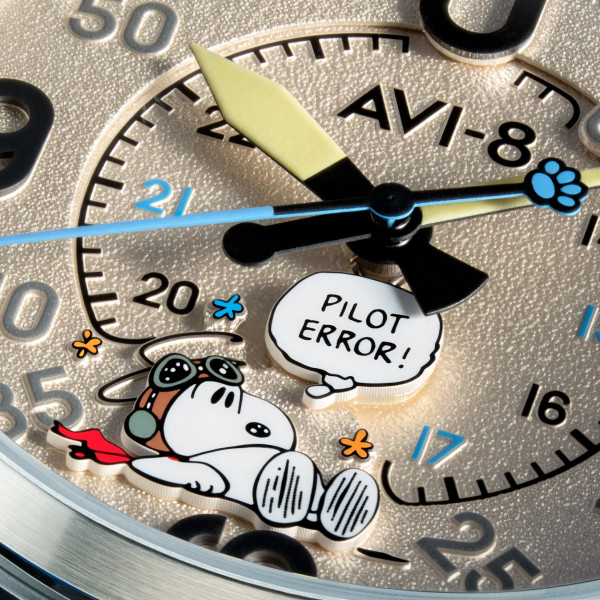 Avi-8 Watch - Spitfire Smith Automatic Snoopy Peanuts Flying Ace Pilot Error Limited Edition - AV-4152-04 - Deserted Decision