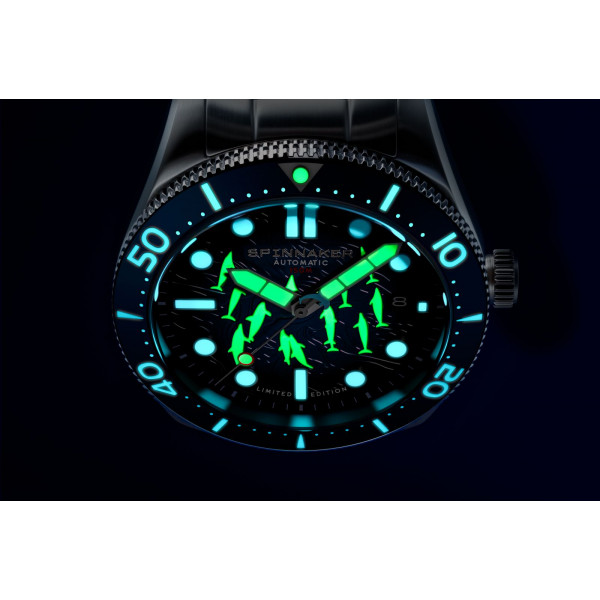 Spinnaker Watch -  Croft Mid-Size Automatic Dolphin Project Limited Edition - SP-5177-11 - Aqua Play