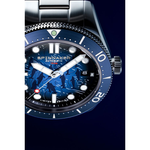 Spinnaker Watch -  Croft Mid-Size Automatic Dolphin Project Limited Edition - SP-5177-11 - Aqua Play
