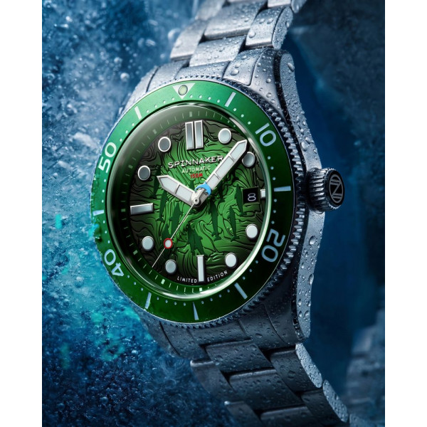 Spinnaker Watch -  Croft Mid-Size Automatic Dolphin Project Limited Edition - SP-5177-22 - Dolphin Cave