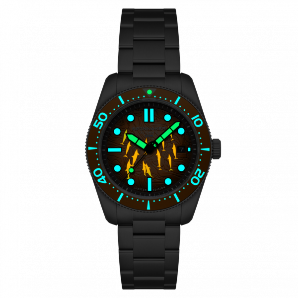 Spinnaker Watch - Croft Mid-Size Automatic Dolphin Project Limited Edition - SP-5177-33 - Sunrise Splash