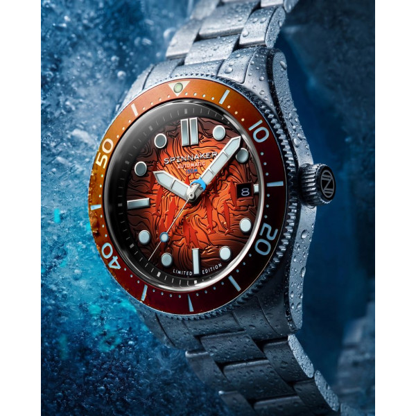 Spinnaker Watch - Croft Mid-Size Automatic Dolphin Project Limited Edition - SP-5177-33 - Sunrise Splash