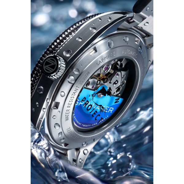 Spinnaker Watch - Croft Mid-Size Automatic Dolphin Project Limited Edition - SP-5177-33 - Sunrise Splash