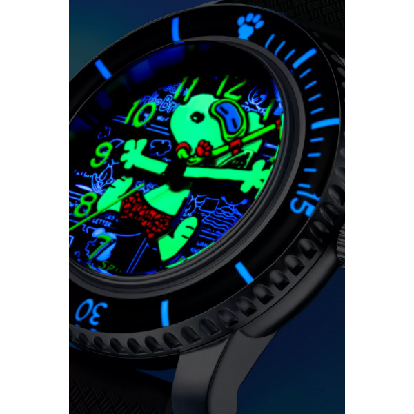 Spinnaker Watch -  Fleuss 40 Automatic Peanuts Snoopy Seaside Snorkel Limited Edition - SP-5186-01 - Shadowed Steel