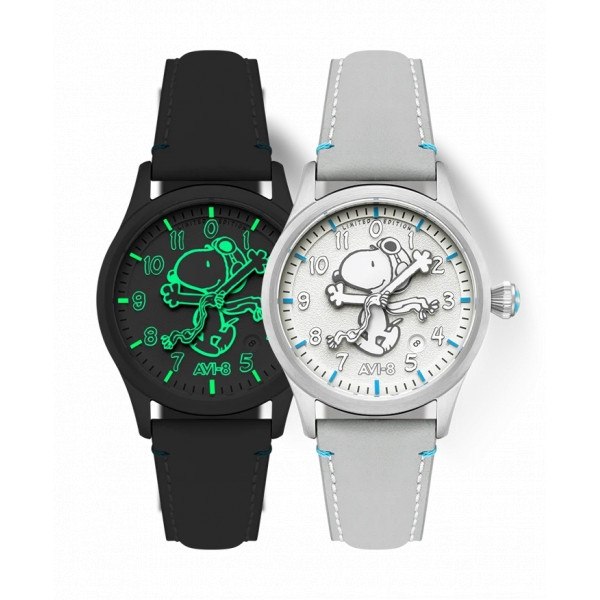 Montre Avi-8 - Flyboy Engineer Automatic Peanuts Snoopy Flying Ace Monotone Limited Edition - AV-4156-01 - Cloud Cover