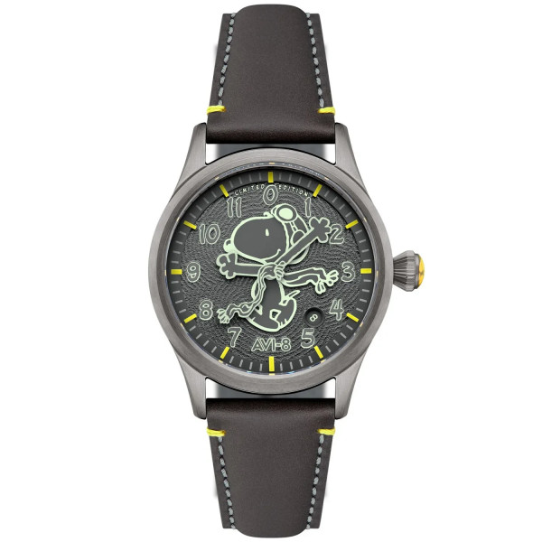 Montre Avi-8 - Flyboy Engineer Automatic Peanuts Snoopy Flying Ace Monotone Limited Edition - AV-4156-03 - Grey Glider