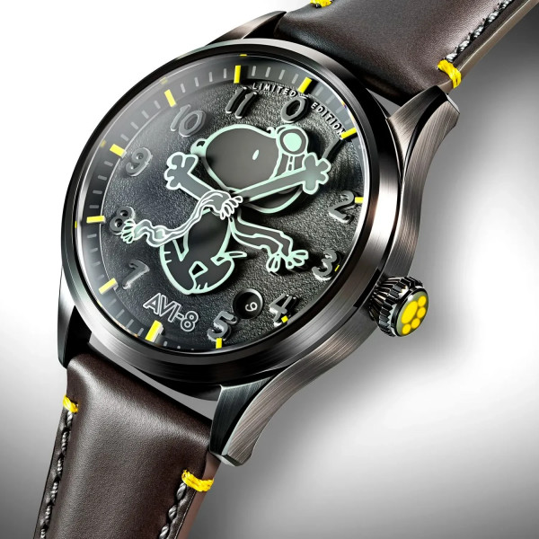 Montre Avi-8 - Flyboy Engineer Automatic Peanuts Snoopy Flying Ace Monotone Limited Edition - AV-4156-03 - Grey Glider